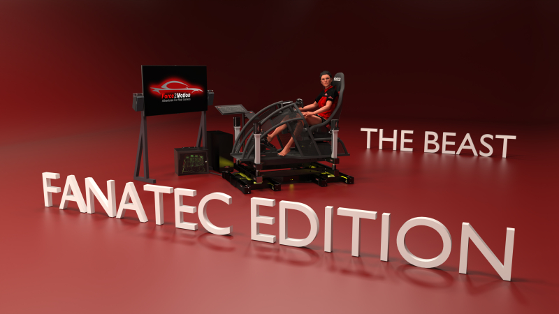 Force2Motion 8DOF - Motion-Simulator - The Beast - Fanatec Edition (Seat-Mover and Cockpit-Mover)